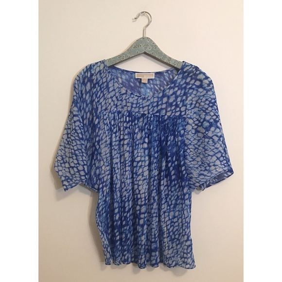MICHAEL Michael Kors | Flowy Blue Printrd Blouse - Picture 1 of 5